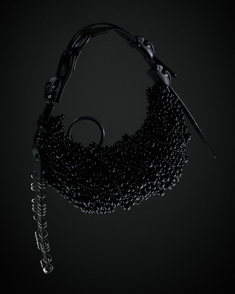 INNERRAUM x JUNYA WATANABE – HALF MOON BAG with PEARLS